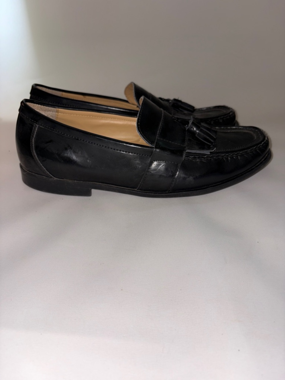 Nunn Bush Black Leather Tassel Keaton Kiltie Loafers - Men Size 12